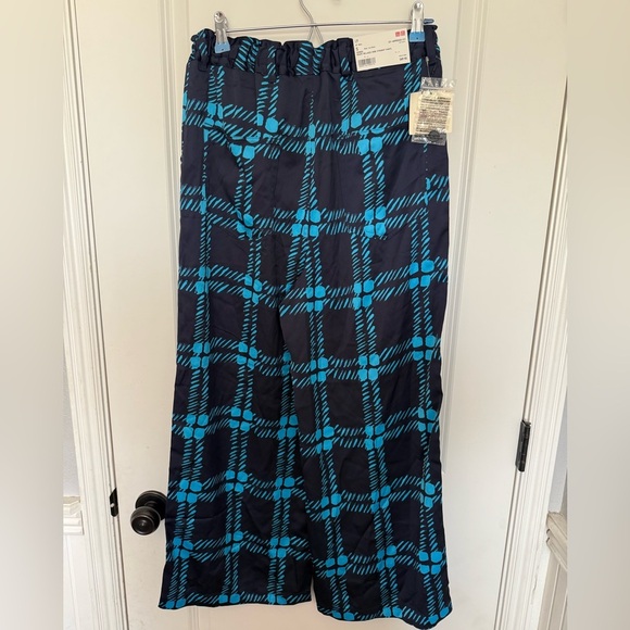 Marni x Uniqlo Drape relaxed wide straight plaid pants Size S - Picture 3 of 7